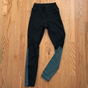 Black and Gray Leggings, Mesh Panels and Pockets